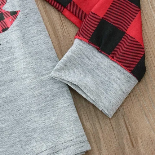 Vista 3 de Pijamas de Navidad familiares a juego pijamas de bebé de moda para Navidad pijamas familiares a juego lindos ciervos de cabeza grande