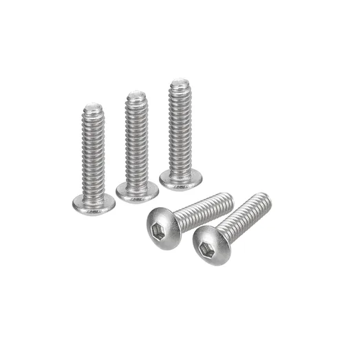 Vista 9 de uxcell #2-56x1 Tornillos con cabeza de botón y muesca hexagonal, 50 unidades de pernos hexagonales de acero inoxidable 304, tornillos allen de rosca
