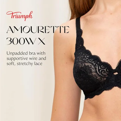 Vista 3 de Triumph Amourette 300WX - Brasier acolchado con aros para mujer, cómodo encaje elástico, brasier de cobertura completa, tallas de copa A-DDD