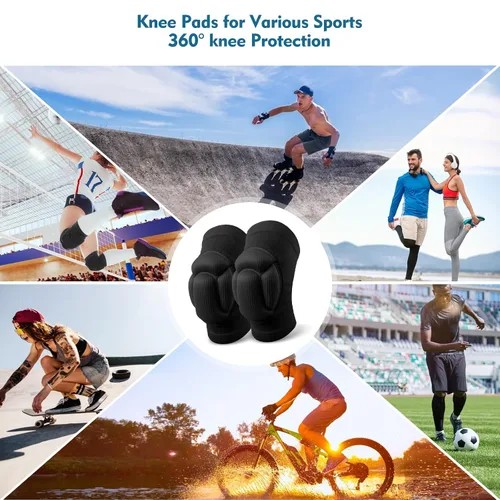 Vista 6 de Rodilleras de voleibol, equipo de protección de grado profesional con absorción de impactos y antideslizantes, rodilleras de compresión