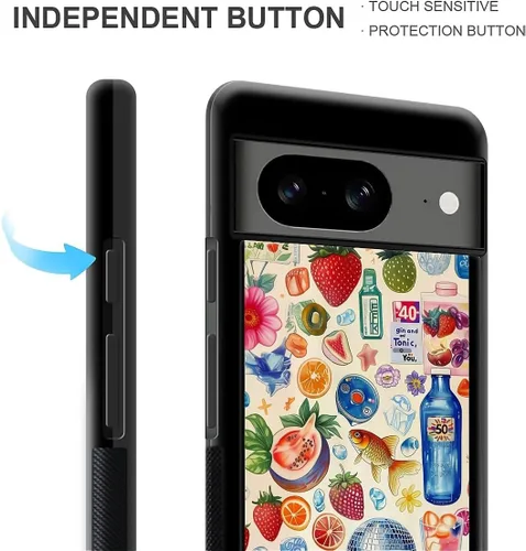 Vista 894 de Compatible con Google Pixel 4A 5G Mobile Case Creative Acrylic Panel trasero Silicona Protección Grip especialmente diseñado para Google Pixel 4A 5G