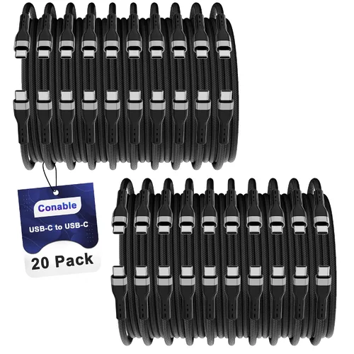 Vista 11 de Cable USB tipo C (1 pie/12 pulgadas, paquete de 10), cable de carga rápida