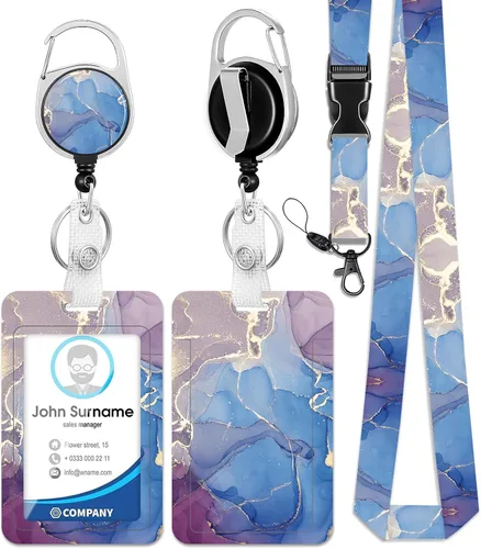 Vista 16 de HAKUNEI Be Kind Daisy - Soporte para tarjetas de identificación con cordón de separación, soporte positivo con carrete, retráctil, desmontable