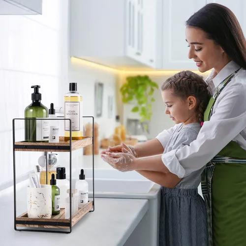 Vista 6 de Giftacity Organizador y Almacenamiento de Mostrador de Baño - Organizador de Encimera de Cocina para Fregadero de Baño y Barra de Café, Estante