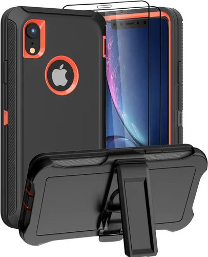 Vista 10 de Funda diseñada para iPhone XR [protección de cuerpo completo 3 en 1] Funda resistente de grado militar, a prueba de golpes y caídas de 6.1 pulgadas