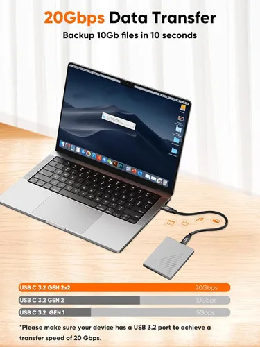 Vista 2 de CableCreation Cable USB C de 10 pies de carga rápida, cable USB C a C 4K