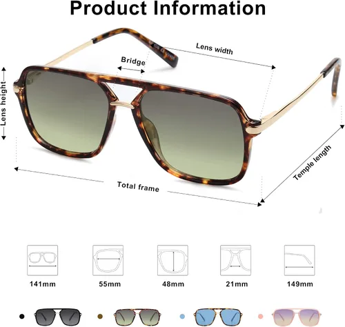 Vista 5 de SOJOS Gafas de sol para mujeres y hombres retro lentes de policarbonato aviador de moda pantallas de los años 90 SJ2229