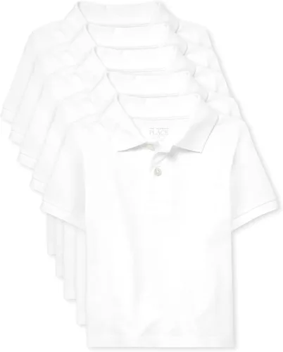 Vista 29 de The Children's Place - Camisa polo de manga corta para bebés y niños pequeños Negro/Blanco 2