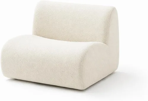 Vista 37 de Sofá individual modular curvado, sofá sherpa de espuma de 33 pulgadas, cómodos sofás de peluche para espacios pequeños, sofás modulares modernos