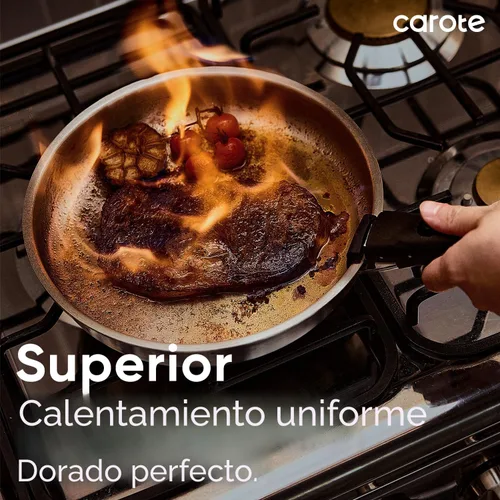 Vista 5 de CAROTE - Juego de ollas y sartenes, juego de utensilios de cocina de acero inoxidable, mango desmontable, 15 piezas de utensilios de cocina