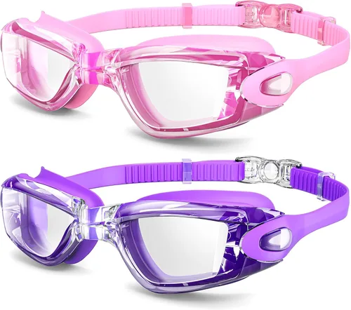 Vista 8 de Gafas de natación Braylin, paquete de 2 gafas de natación, antivaho, sin fugas para adultos, hombres, mujeres y jóvenes