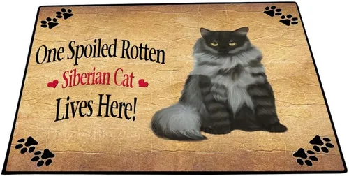 Vista 19 de Doggie of the Day Siberian Cats Floor Mat - 4th of July Independence Day - Best Dog Doormat - Protector Decor - Unique Portrait Art - Premium