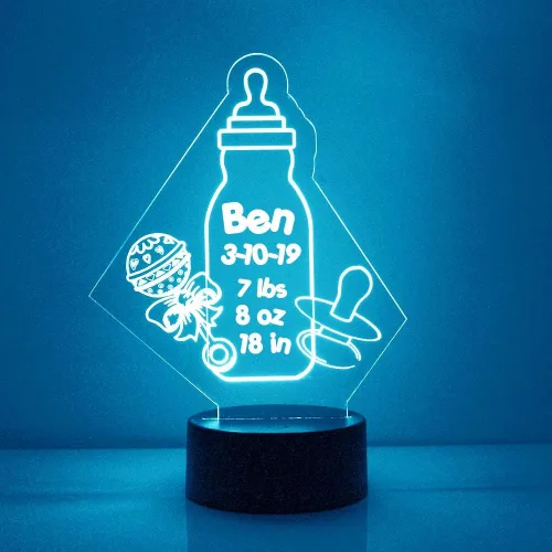 Vista 11 de MMS - Lámpara LED de noche con luna y estrellas, personalizada con tu nombre o texto, control remoto con 15 colores, 4 modos de luz, lámpara LED