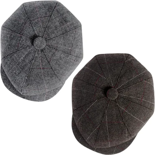 Vista 8 de Gorra de taxista Senker Fashion para hombre, gorra irlandesa clásica de 8 paneles de mezcla de lana para hombre mayor