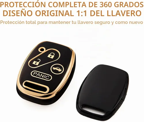 Vista 3 de OFFCURVE Funda protectora completa para llave de automóvil Honda Accord Negro dorado