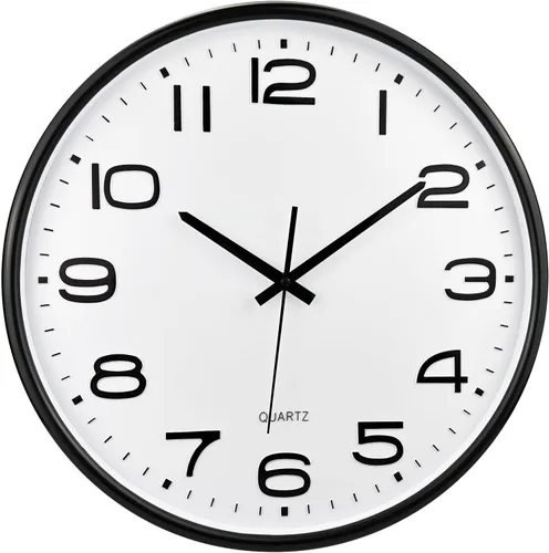 Vista 9 de Plumeet - Reloj de pared de 12 pulgadas, relojes de pared silenciosos, funciona con pilas, de cuarzo sin tictac, estilo moderno, adecuado