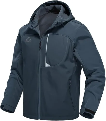 Vista 8 de Gopune Chaqueta Ligera de Carcasa Suave para Hombre con Forro Polar Impermeable con Capucha para Senderismo Chaqueta de Invierno