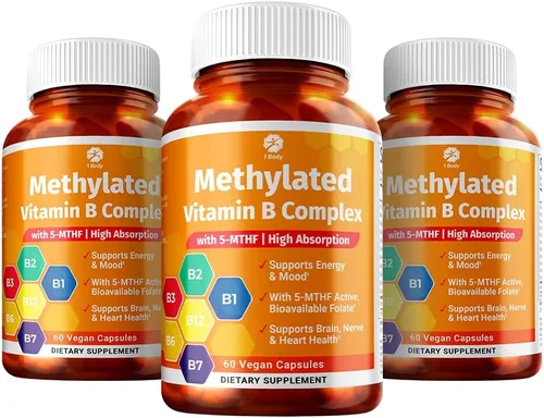 Vista 9 de 1 Body Complejo de vitamina B metilada, 5-MTHF y metil B12, 60 cápsulas
