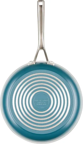 Vista 11 de Sartén para saltear y freír de cerámica anodizada dura con inducción antiadherente de KitchenAid, apta para lavavajillas, sartén antiadherente de 10