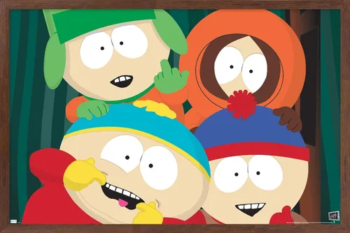 Vista 10 de Trends International South Park - Póster de pared de primer plano, 14.72 x 22.37 pulgadas, versión enmarcada de madera de granero Versión enmarcada