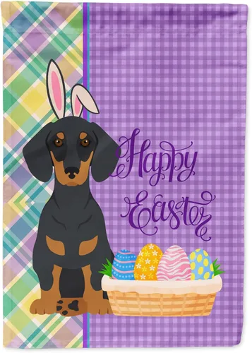 Vista 189 de Caroline's Treasures WDK4925GF Bandera de Pascua Airedale Terrier negra y tostada, tamaño jardín, bandera decorativa para patio exterior, patio