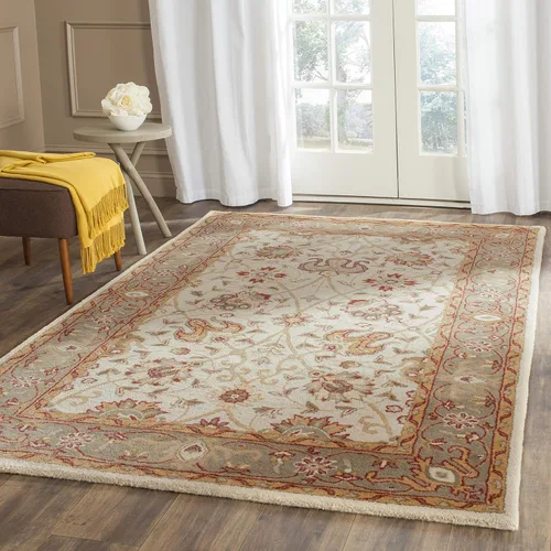 Vista 25 de SAFAVIEH Colección Antigüedades - Alfombra de 6' redonda, marrón y verde, hecha a mano, diseño oriental tradicional de lana, ideal para áreas