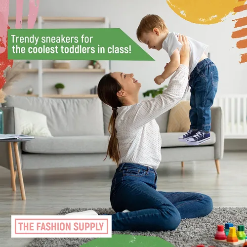 Vista 6 de The Fashion Supply Zapatos de lona para niños y niñas - Zapatos de lona transpirables para niños y niñas, tenis de lona para niños y niñas