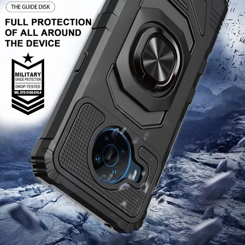 Vista 3 de Ailiber Funda para Nokia X100, Nokia X100 con protector de pantalla de vidrio templado, soporte de anillo para montaje magnético de automóvil, funda