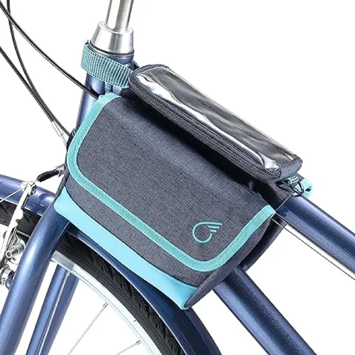Vista 9 de sixthreezero Bolsa de bicicleta de montaje en marco, bolsa universal impermeable para bicicleta, bolsas de almacenamiento de carga de doble cara
