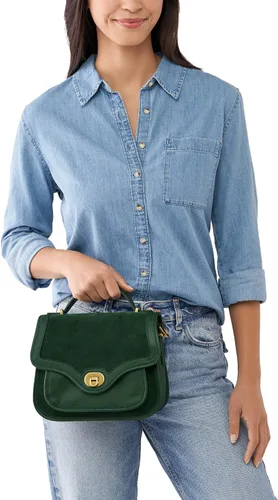 Vista 5 de Fossil Bolso bandolera Heritage de cuero con asa superior para mujer
