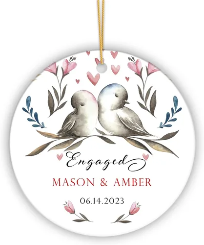 Vista 15 de Adorno personalizado de Mr and Mrs Always and Forever, adorno de recién casado, regalo de boda para pareja, adorno de primera Navidad para casados