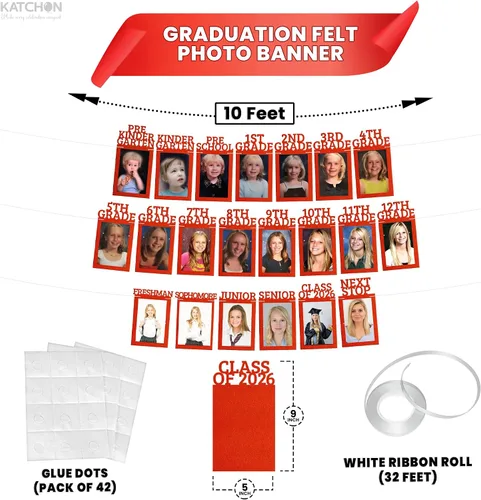 Vista 2 de KatchOn, Cartel fotográfico de graduación K-12 de 5 x 7 pulgadas, tarjetas fotográficas de 12+6 Cartel de graduación 2026 personalizado