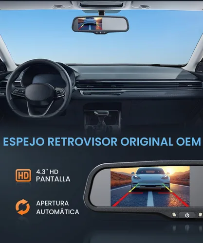 Vista 4 de AUTO-VOX Cámara de respaldo inalámbrica del espejo retrovisor del OEM