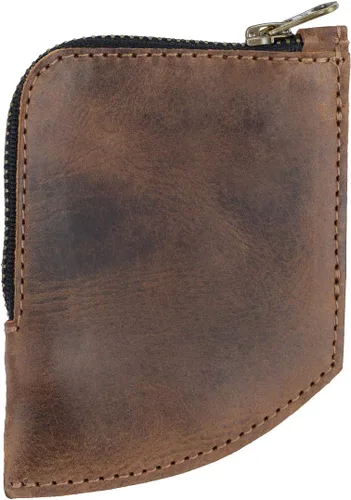 Vista 2 de Hide & Drink, Billetera de bolsillo EDC, organizador de efectivo curvado, soporte para tarjetas frontal delgado, clip para dinero, cuero de grano
