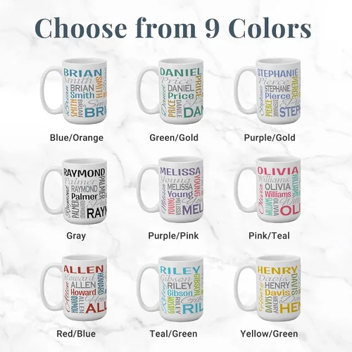 Vista 4 de Let's Make Memories - Taza personalizada con tu nombre y firma - Taza de café personalizada de 15 oz - Regalo para poner en la media navideña - Para