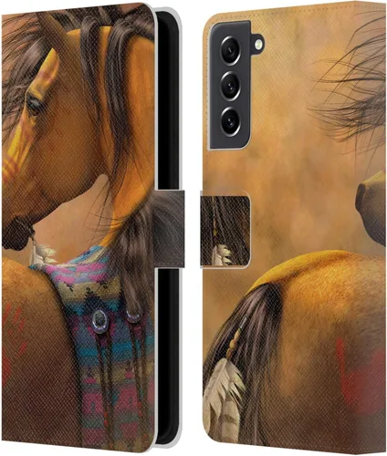 Vista 78 de Head Case Designs Officially Licensed Laurie Prindle A Morgan Christmas Western Stallion Leather Wallet Case Compatible with Samsung Galaxy A07 4G