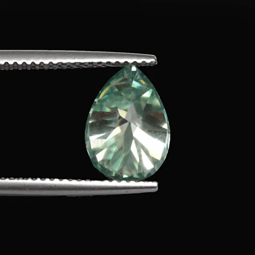 Vista 4 de GEMHUB Moissanita azul de 3.50 quilates de moissanita brillante de corte de pera para la fabricación de colgantes de anillo, Gema, Moissanita