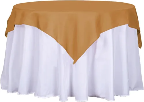 Vista 118 de Efavormart - Mantel cuadrado de lino de poliéster sin costuras, 54 x 54 pulgadas, color beige, para banquetes de boda, fiesta, restaurante