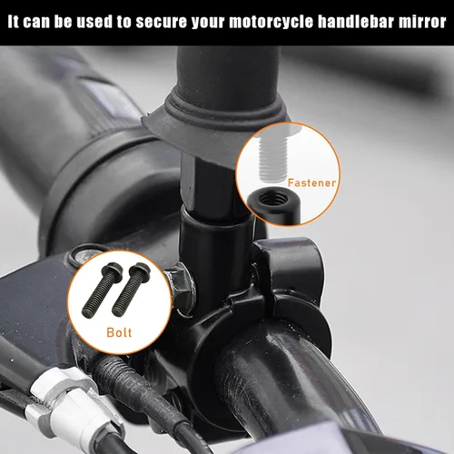 Vista 3 de 2 piezas de soporte de montaje para espejo de manillar de motocicleta, abrazadera de montaje de rosca de espejo de aluminio de 7/8", adaptador