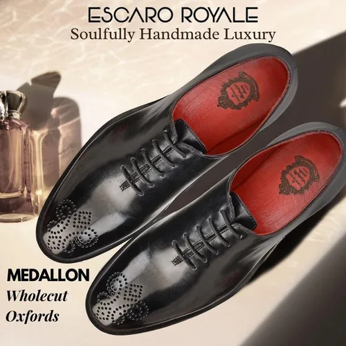 Vista 2 de ESCARO ROYALE Artesanía de primera calidad con cordones hechos a mano para negocios, uso formal e informal, pátina auténtica, suela de goma