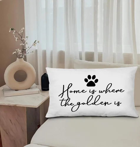 Vista 2 de KEUSPI Funda de almohada Golden Retriever de 12 x 20 pulgadas, regalo para mujer, divertida decoración de perro para sofá, cama