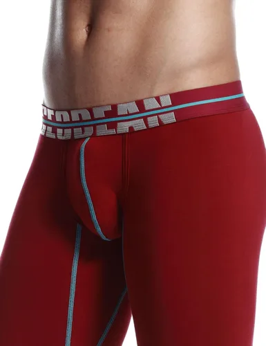 Vista 7 de SEOBEAN Low Rise Pantalones de ropa interior para hombre largo John algodón rojo oscuro 2276