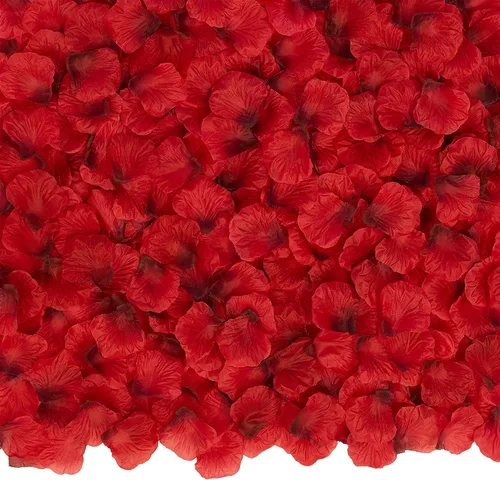 Vista 9 de Pétalos de rosa artificiales de seda para noches románticas, bodas, fiestas, decoraciones de flores de aniversario (negro, 3000 unidades)