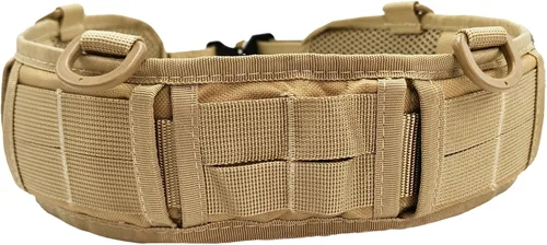 Vista 3 de Cinturón de batalla Molle Cinturones de herramientas de Airsoft, se adapta a tamaños de 32 a 44 pulgadas (caqui)