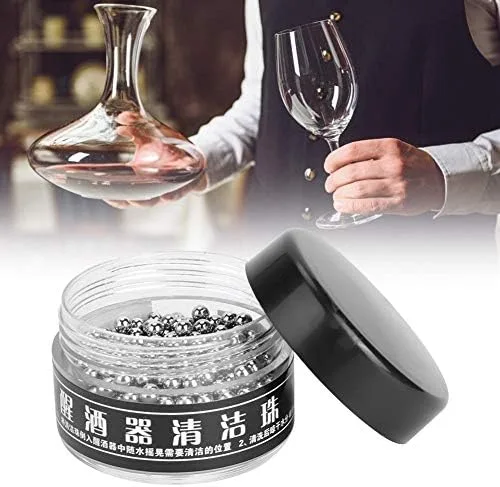 Vista 3 de Cuentas, 500 cuentas de decantador de acero inoxidable, bolas reutilizables para decantadores de vino, copas, vasos, jarrones