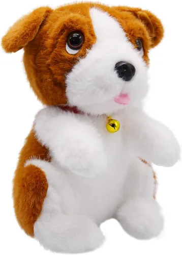 Vista 10 de Adorable animal de peluche de Beagle ultrasuave y esponjoso, peluche de perro pequeño con lengua rosa diminuta que asoma, regalos encantadores