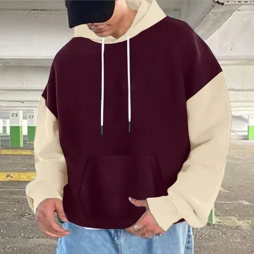 Vista 3 de EELHOE Camisa con capucha para hombre, ligera, holgada, de manga larga, con capucha, elástica, transpirable, a la moda
