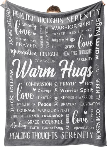 Vista 9 de Afterprints Warm Hugs Healing Blanket - Regalos contra el cáncer para mujeres y hombres, regalo de pronta recuperación para amigos y familia, manta