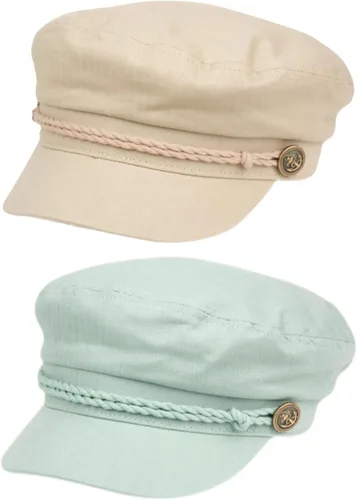 Vista 50 de Funky Junque Gorra de pescador griego, gorra de algodón para panaderos Floral - Denim
