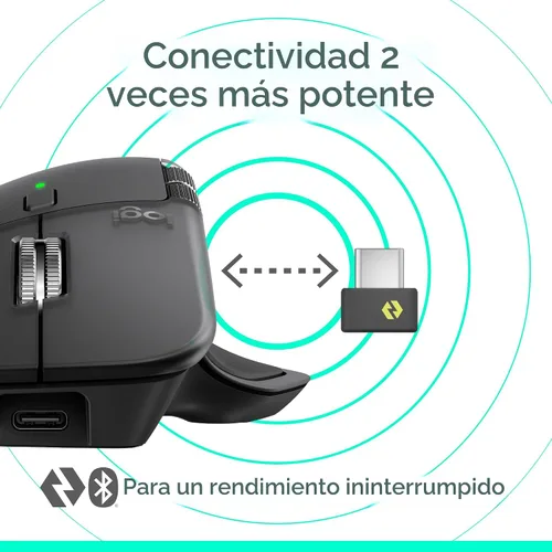 Vista 7 de Logitech MX Master 4 Ratón inalámbrico ergonómico con Hápticos - Grafito